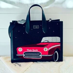 Kate Spade Manhattan Pink Cadillac tote bag novelty iconic statement bag NWT